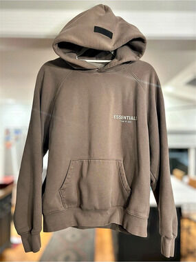 Fear of God Essentials Pullover Hoodie Desert Taupe Brown Small